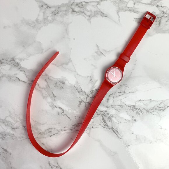 SWATCH Small Watch - Double Wrap Silicone Strap - Red - Picture 3 of 8